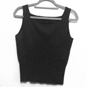 Vintage 90s Black Square Neck Ribbed Tank
